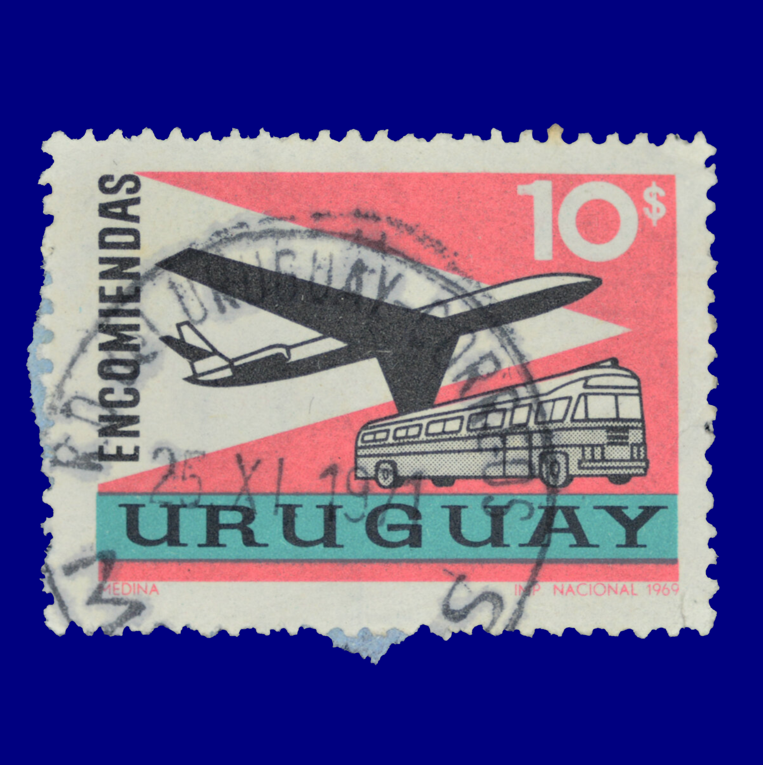 Encomiendas transport $10 Ángel Medina $10 1969