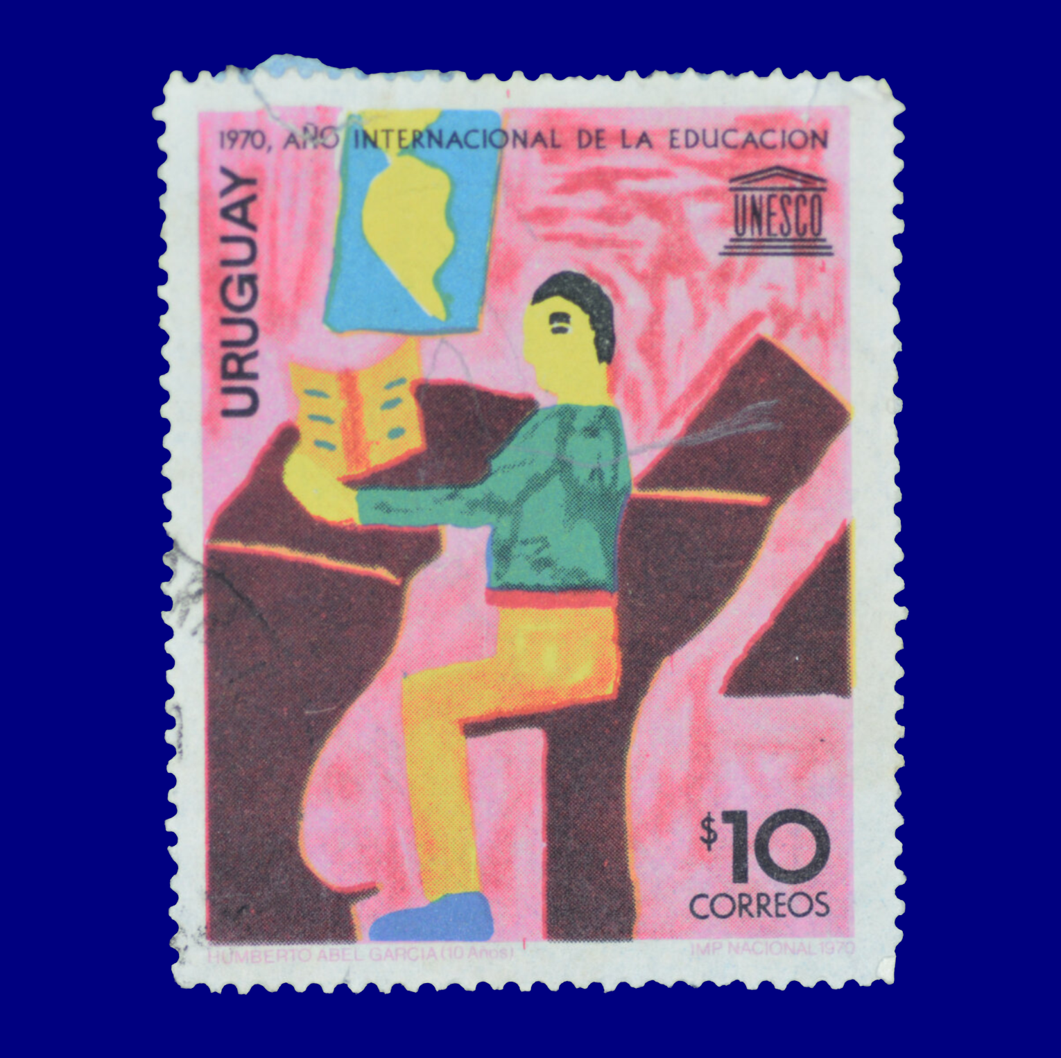 Año Internacional de la Educación International Year of Education $10 Humberto Abel García 1970