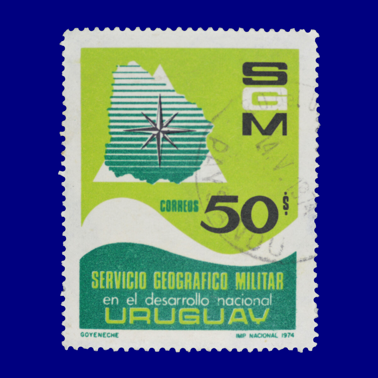 Servicio Geográfico Militar Military Geographic Service $50 Goyeneche 1974
