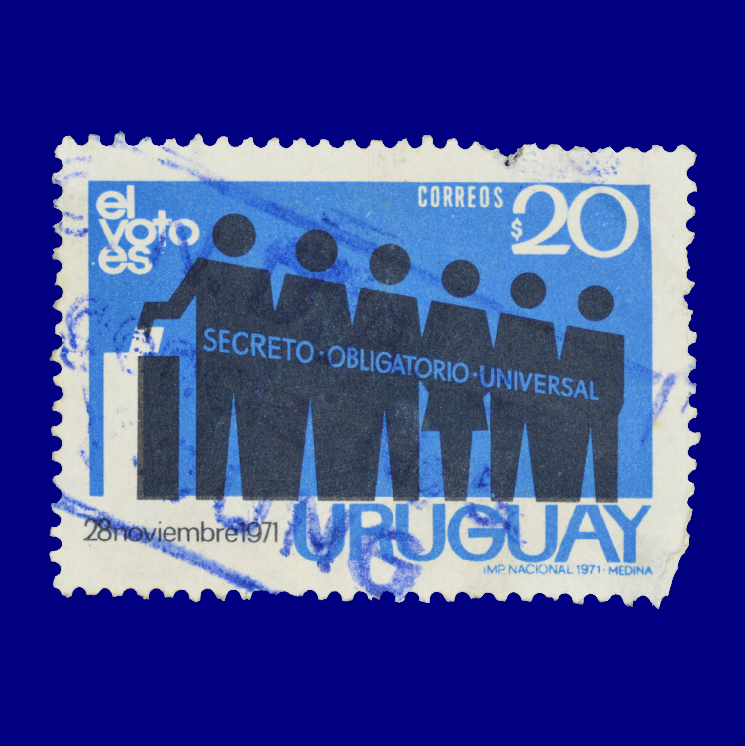 Año Mundial del Refugiado The Vote Is Secret $20 Ángel Medina 1971
