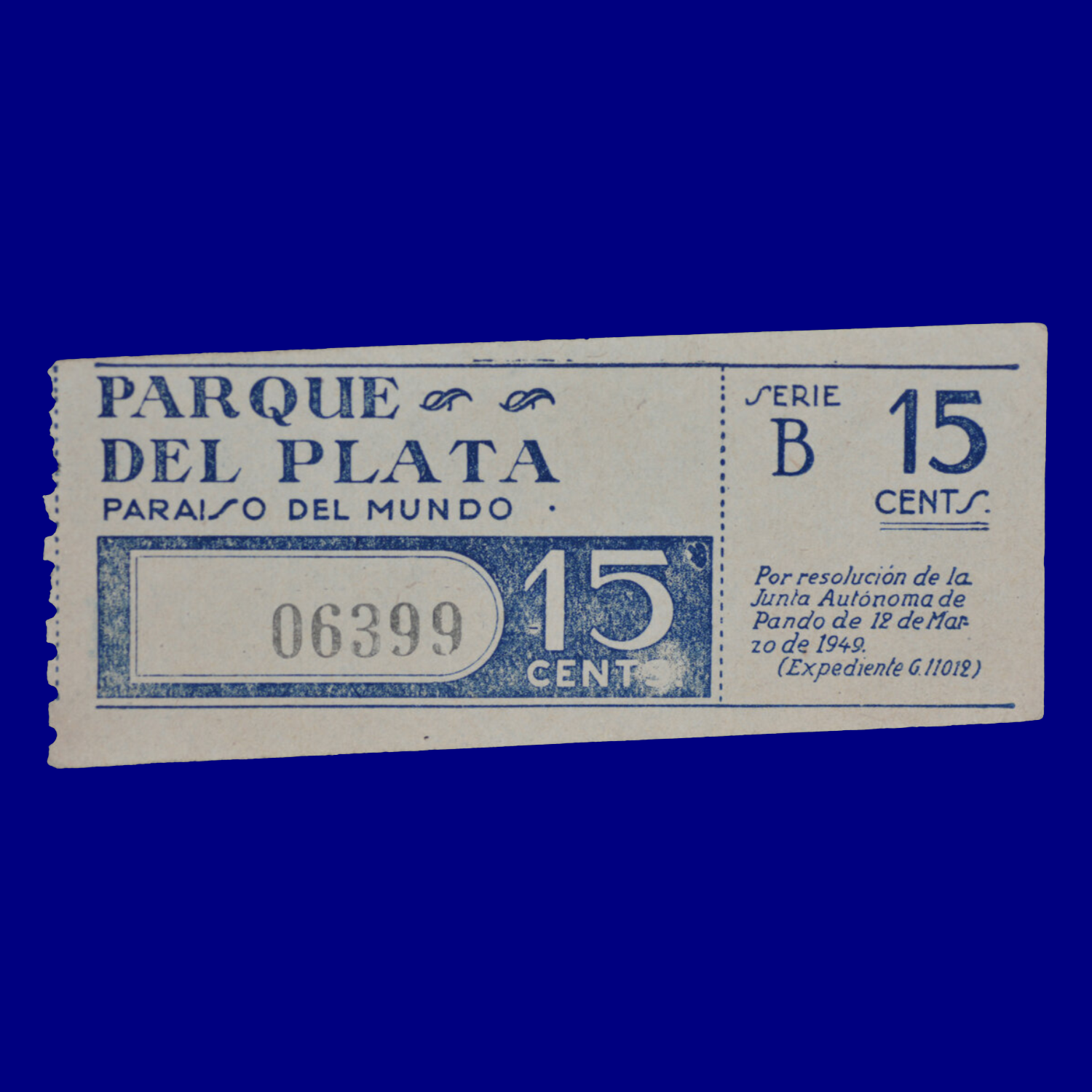 Boleto de ómnibus Bus ticket Parque del Plata 1949