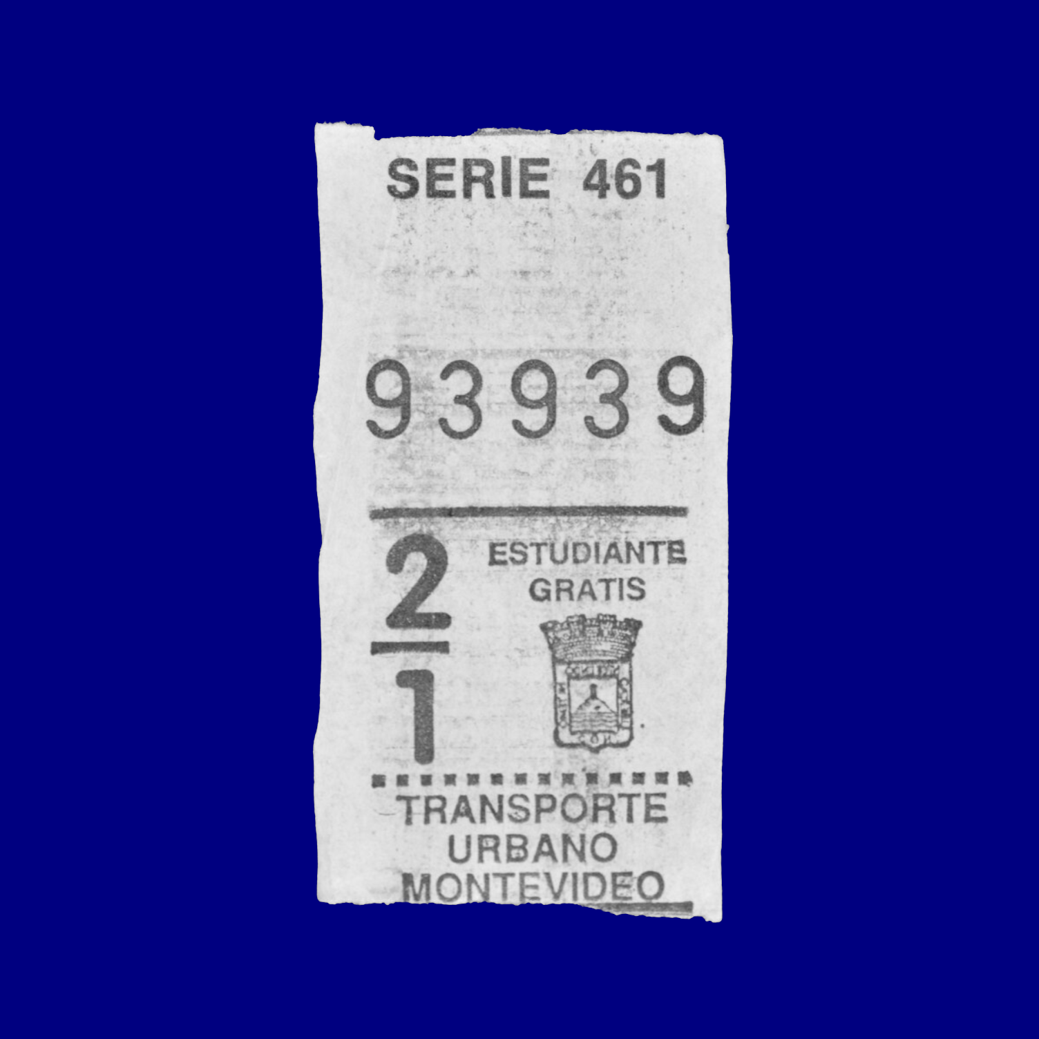 Boleto de ómnibus Bus ticket Montevideo 90s