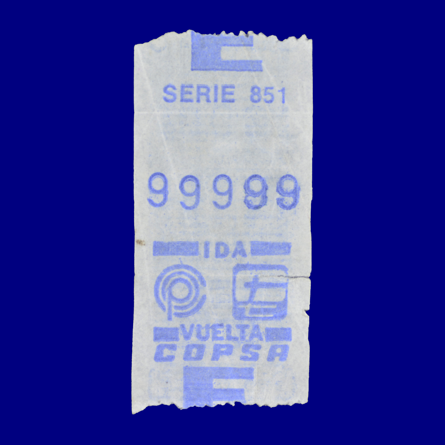 Boleto de ómnibus Bus ticket Montevideo 90s