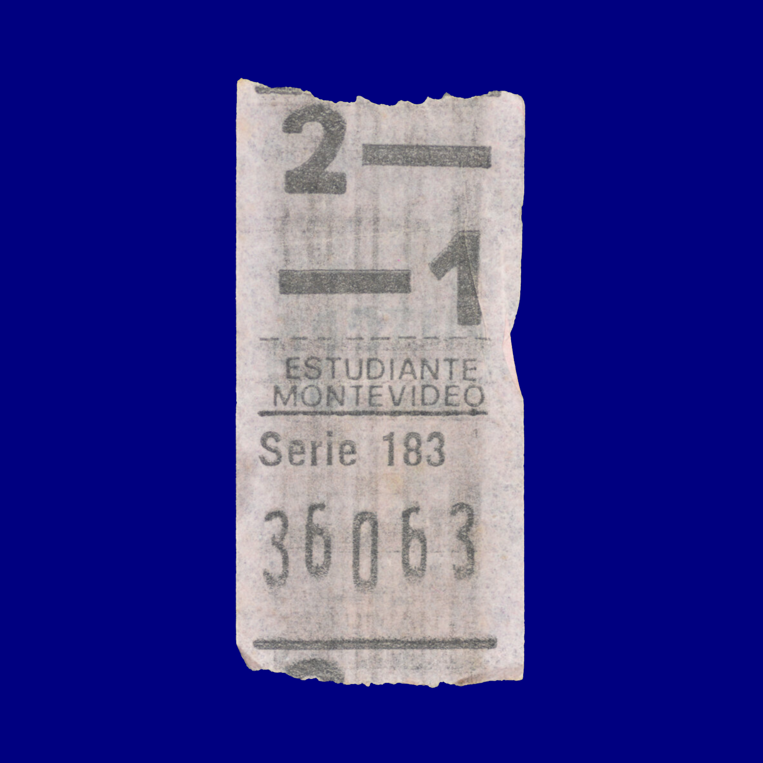 Boleto de ómnibus Bus ticket Montevideo 90s