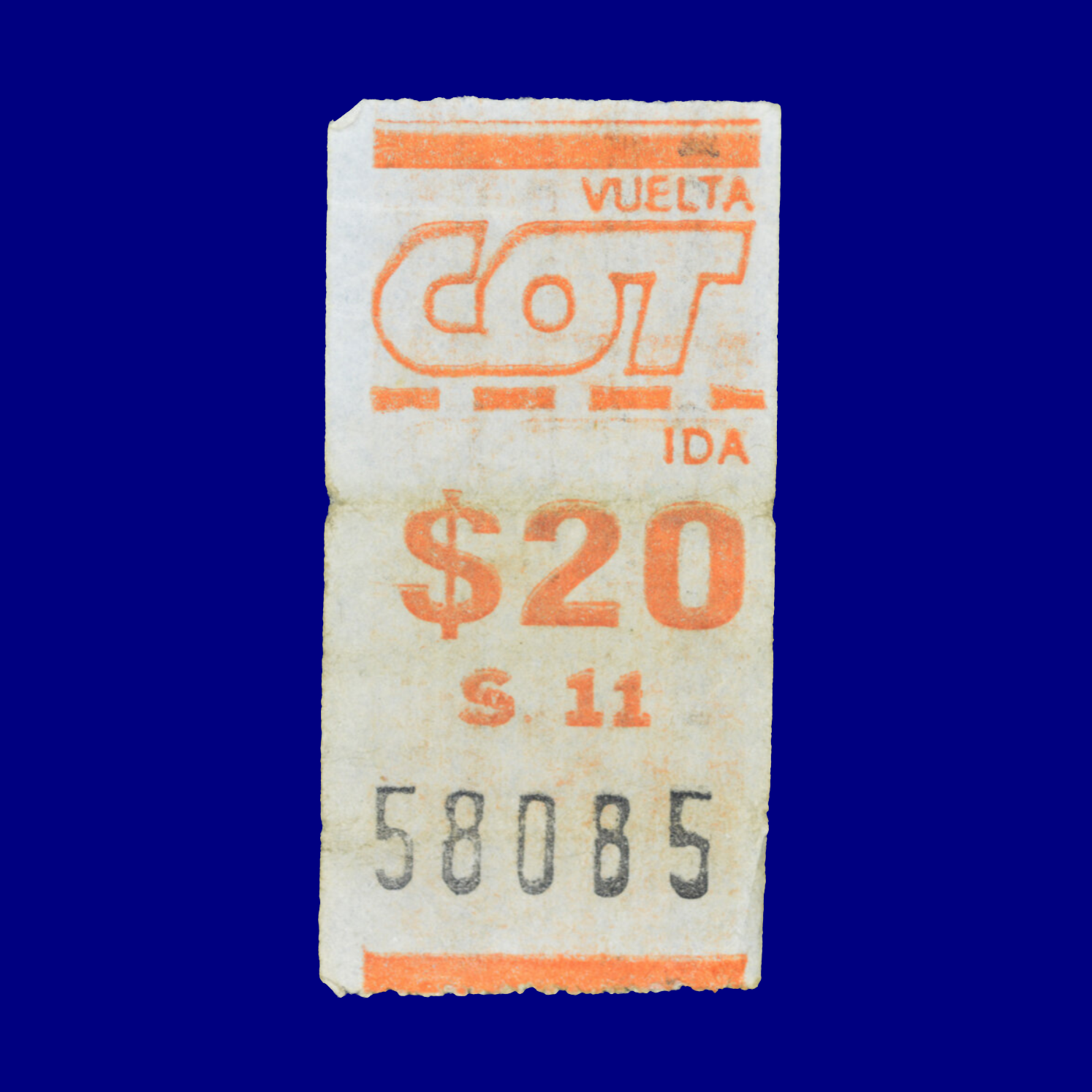 Boleto de ómnibus Bus ticket Maldonado 90s