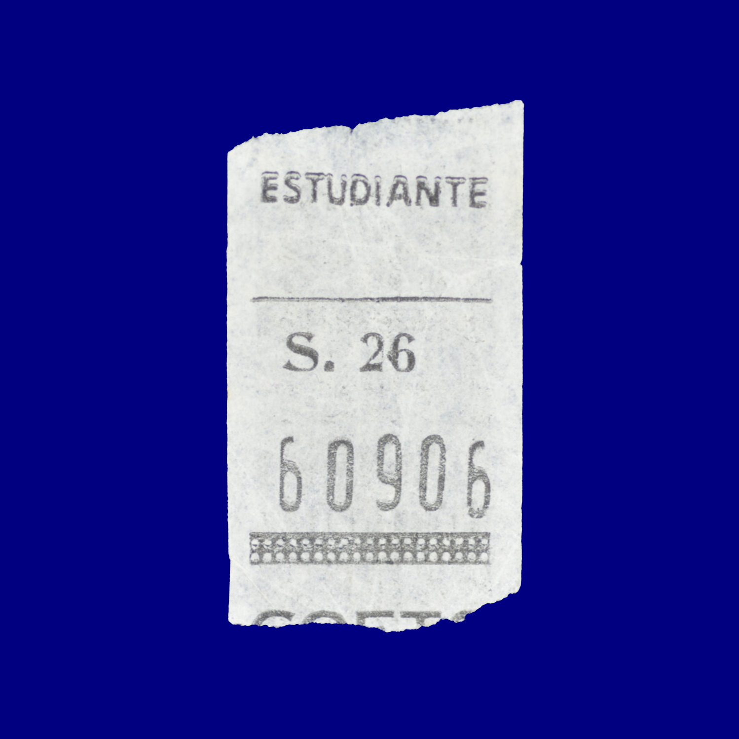 Boleto de ómnibus Bus ticket Montevideo 90s