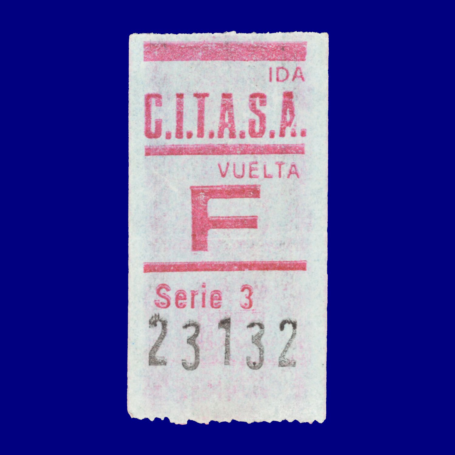 Boleto de ómnibus Bus ticket Colonia 90s
