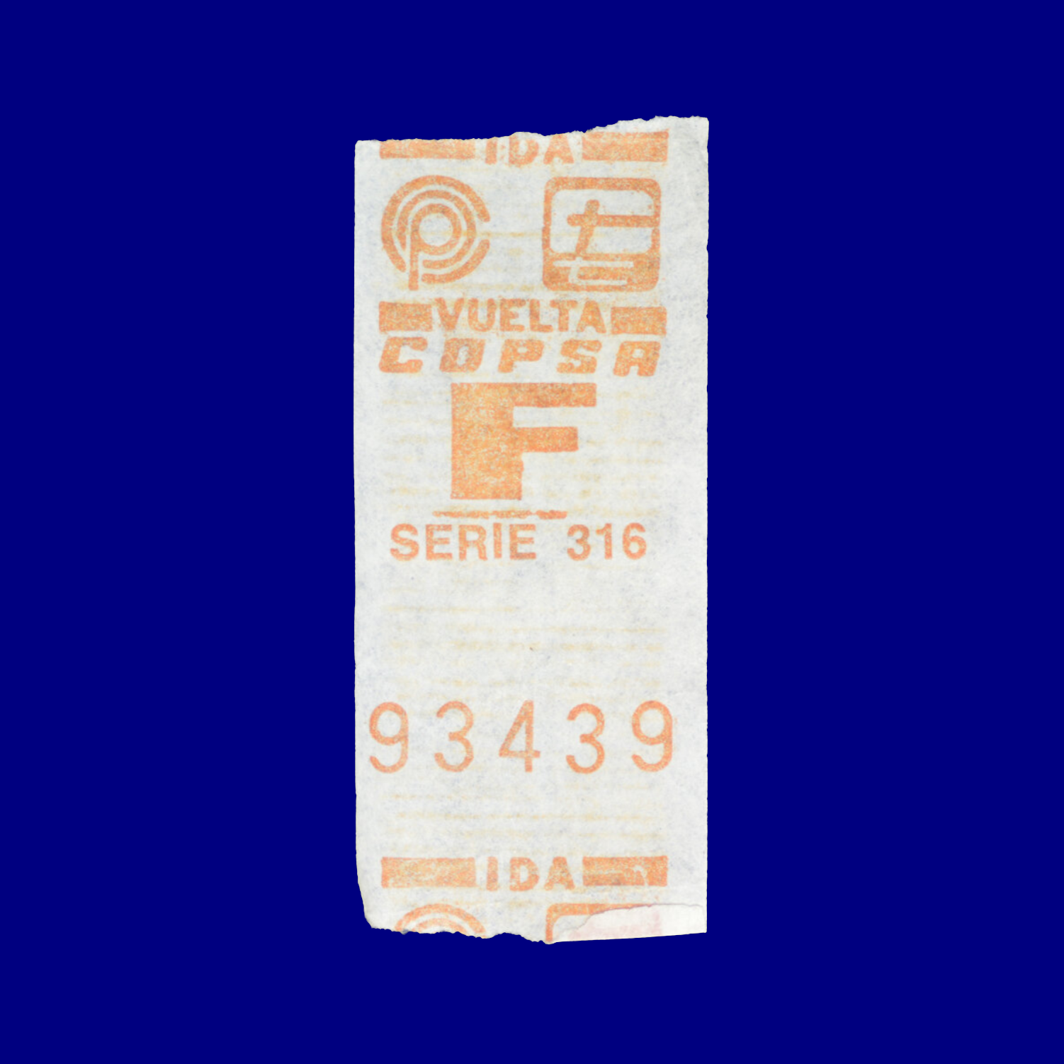 Boleto de ómnibus Bus ticket Montevideo 90s