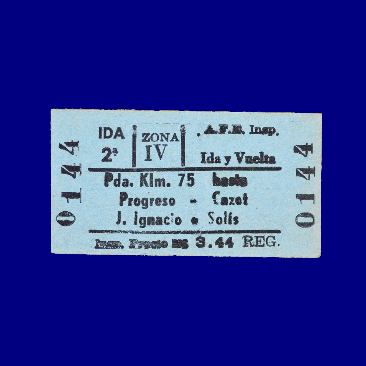 Boleto de tren Train ticket Km 75 ↣ José Ignacio