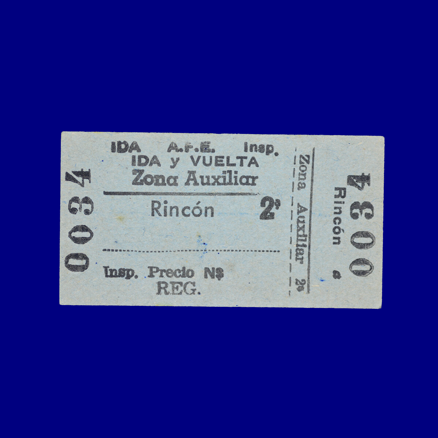 Boleto de tren Train ticket Rincón
