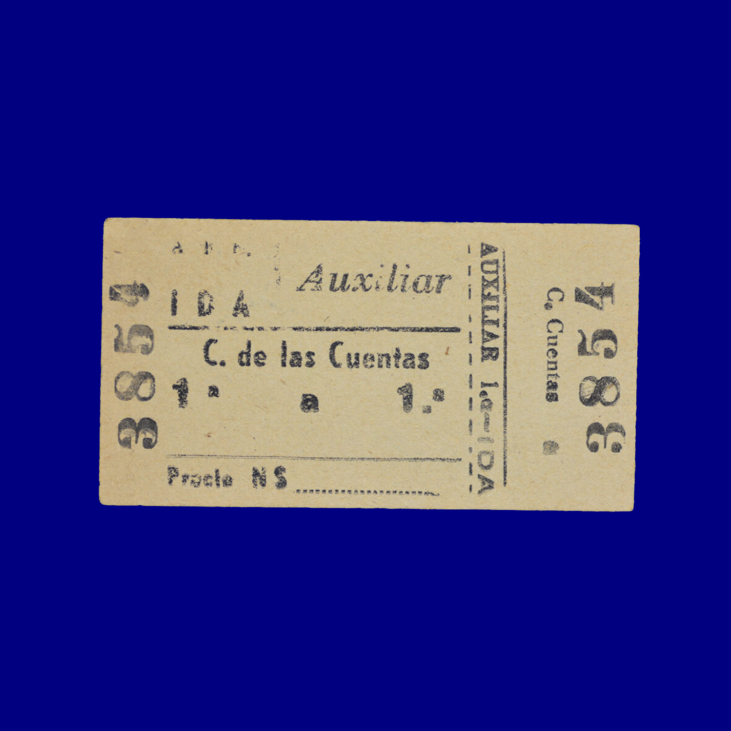 Boleto de tren Train ticket 
Cerro de las Cuentas