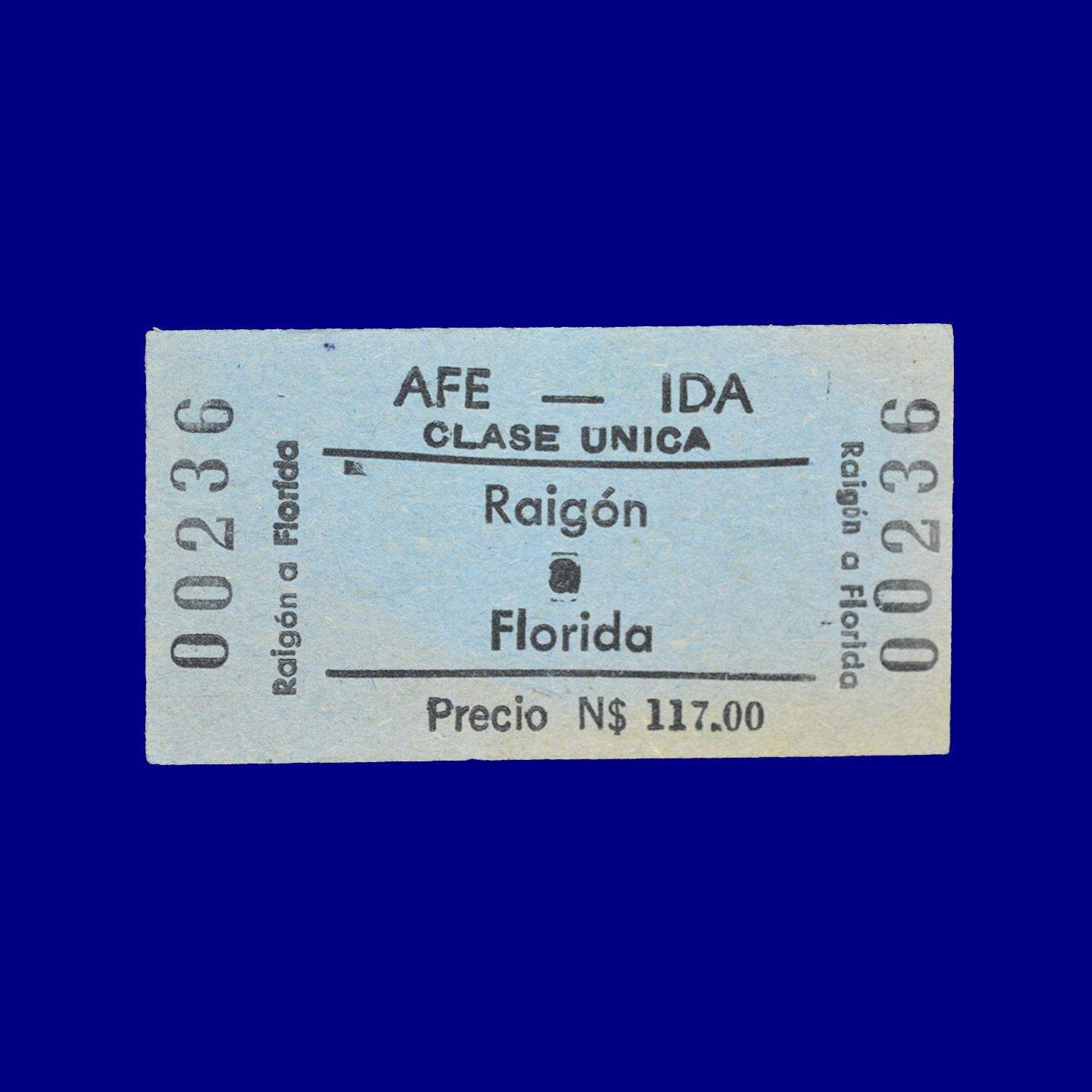 Boleto de tren Train ticket Raigón ↣ Florida
