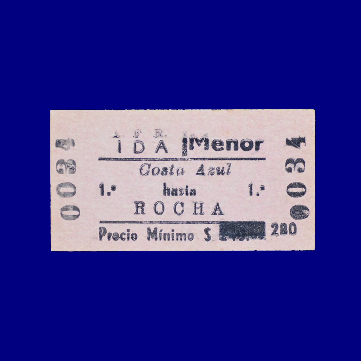 Boleto de tren Train ticket Costa Azul ↣ Rocha
