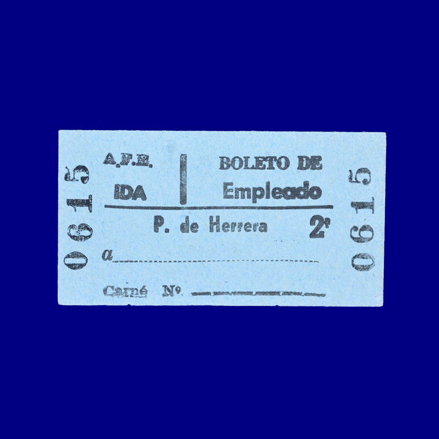 Boleto de tren Train ticket Puntas de Herrera