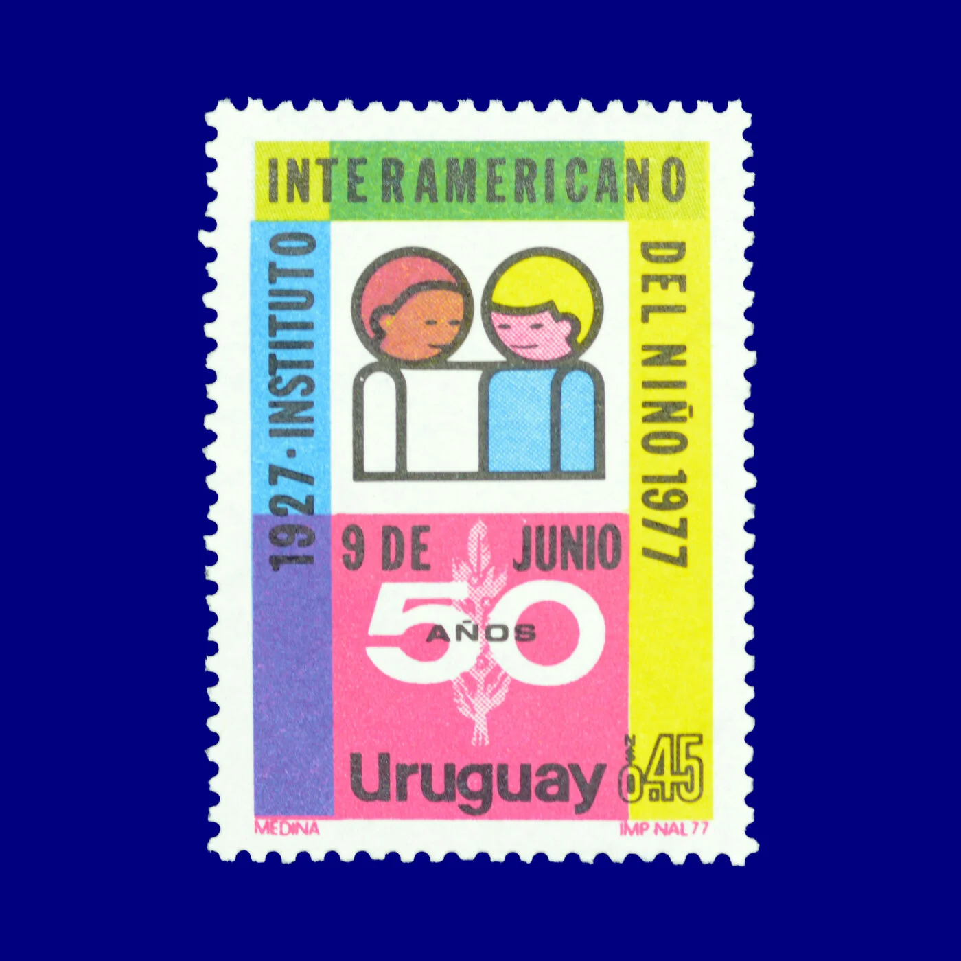 50º Aniversario Instituto Interamericano del Niño 50th Anniversary Inter-American Children’s Institute N$5 Ángel Medina  1977