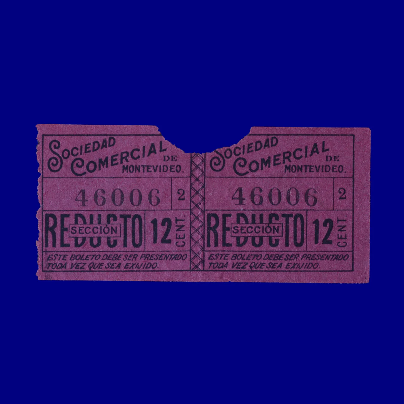Boleto de ómnibus Bus ticket Montevideo 40s
