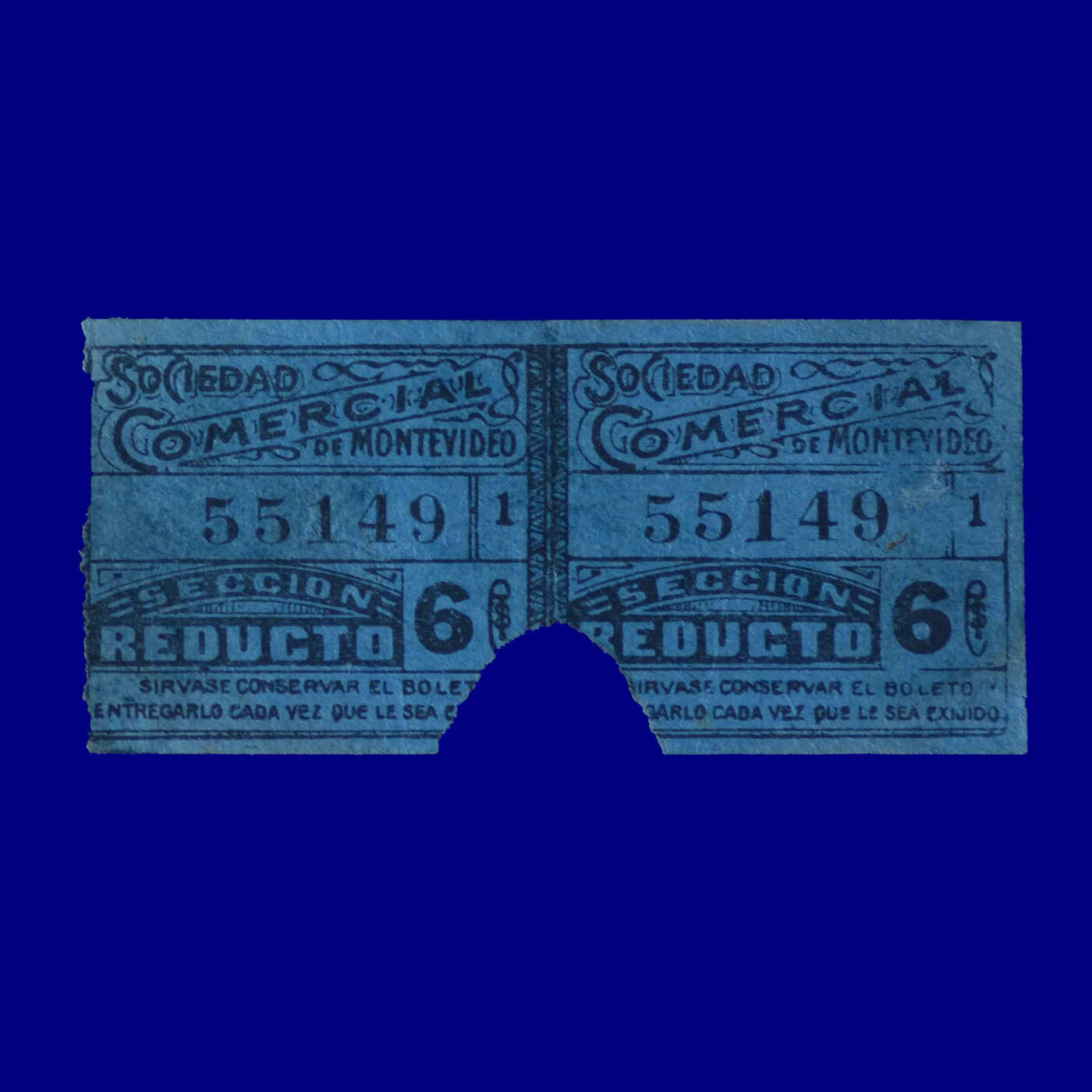 Boleto de ómnibus Bus ticket Montevideo 40s
