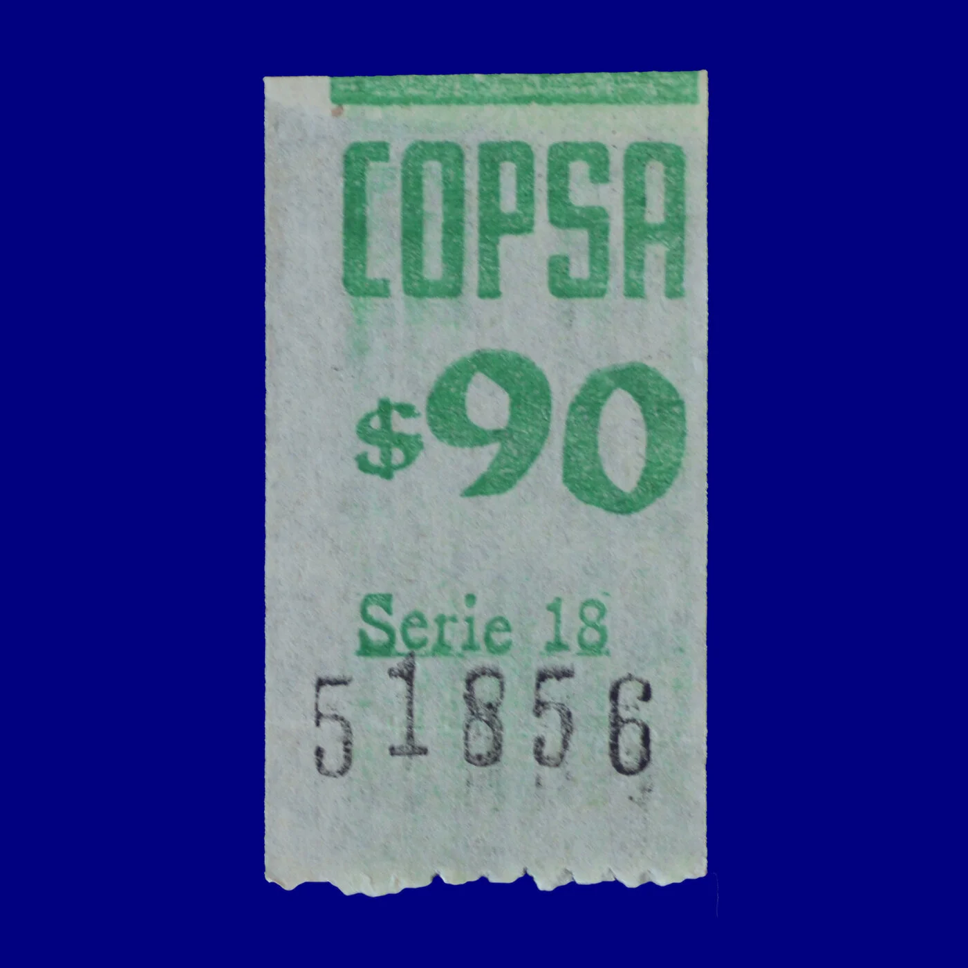 Boleto de ómnibus Bus ticket Montevideo 90s