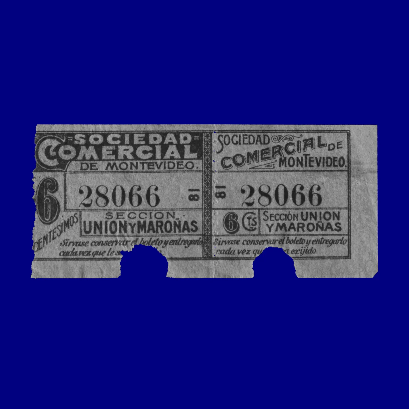 Boleto de ómnibus Bus ticket Montevideo 40s