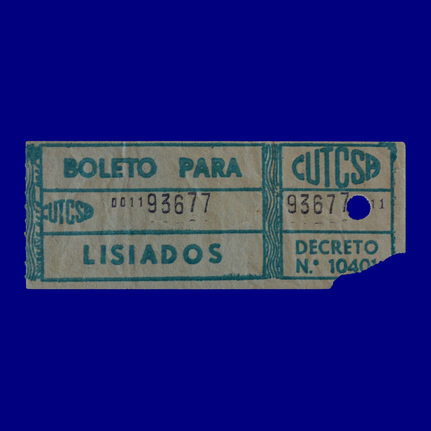Boleto de ómnibus Bus ticket Montevideo 50s