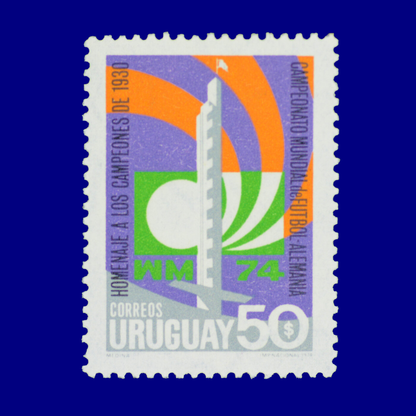 Homenaje a los campeones de 1930 Homage to the 1930 champions $50 Ángel Medina  1974