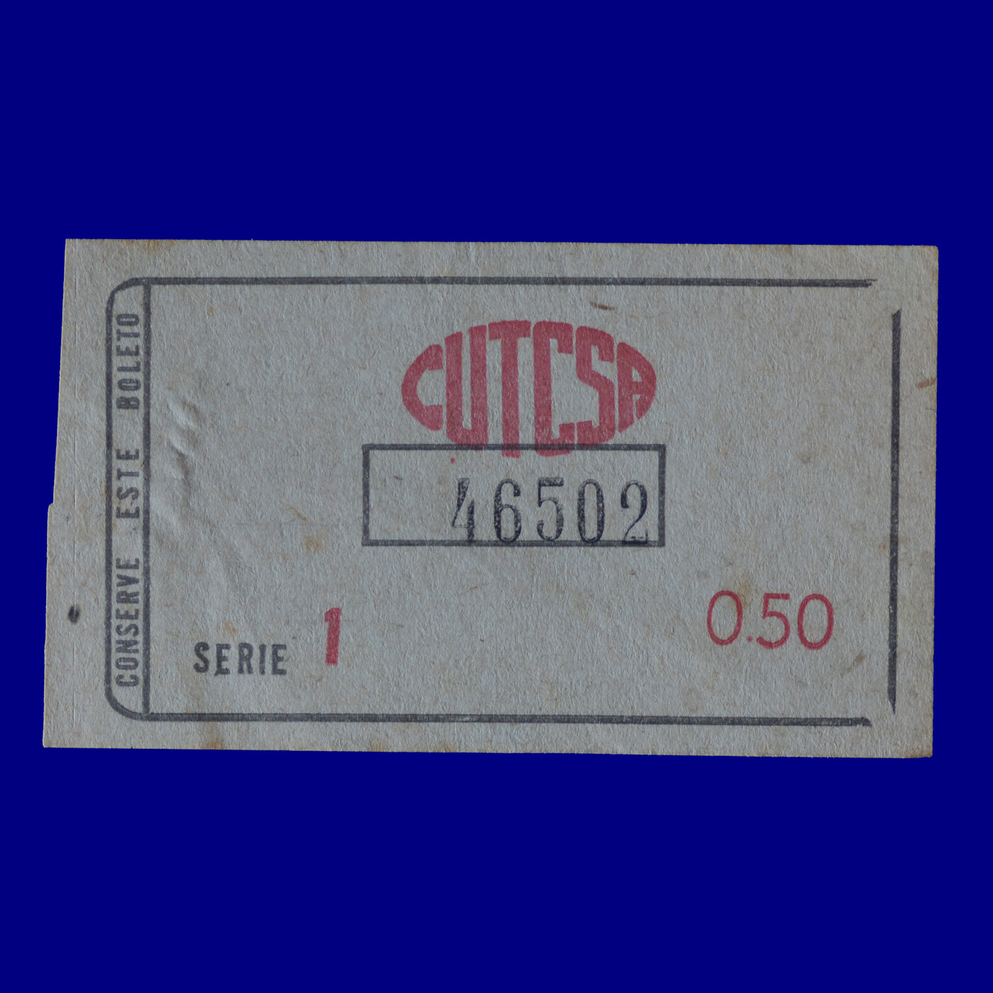 Boleto de ómnibus Bus ticket Montevideo 50s