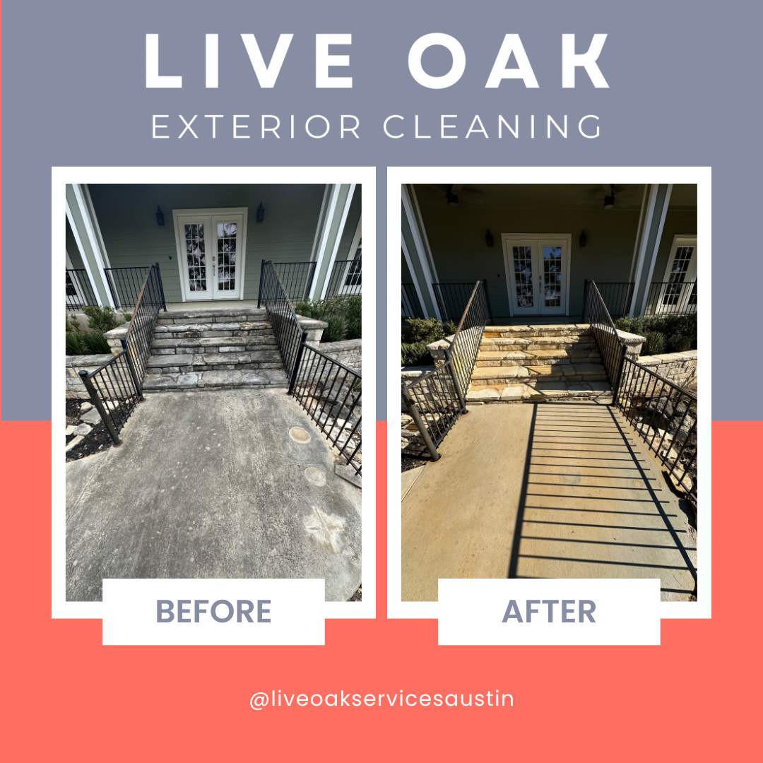 Limestone Soft Washing Before and After