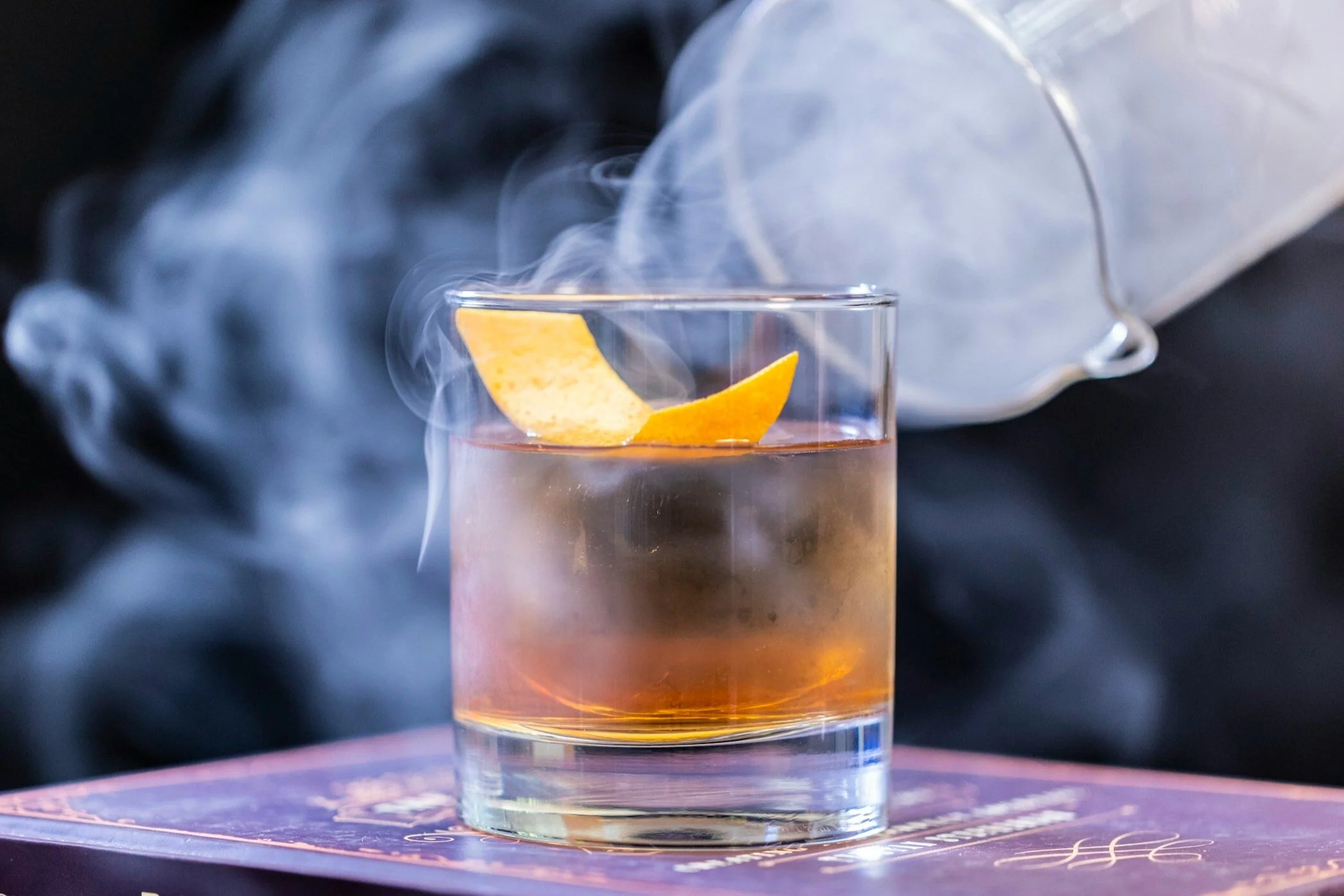 smoked cocktail presentation