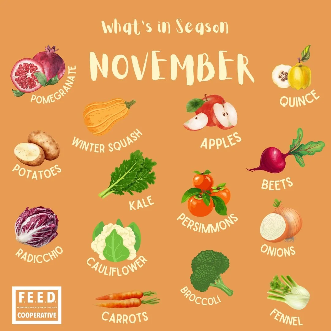 🍂🍁🧡 It's cozy food season and we have the perfect ingredients for your favorite fall dishes! Summer produce may get the spotlight, but autumnal fruits &amp; veggies are special and lovely too.  Plus, they work great with the soups, stews, slow coo