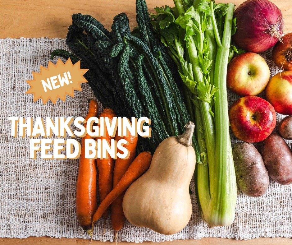 NEW Thanksgiving FEED Bins! 🦃🍁 You read that right, this year we're putting together special FEED Bins for the week leading up to Thanksgiving that are full of staples for your holiday cooking. Fill your Thanksgiving table this year with food from 