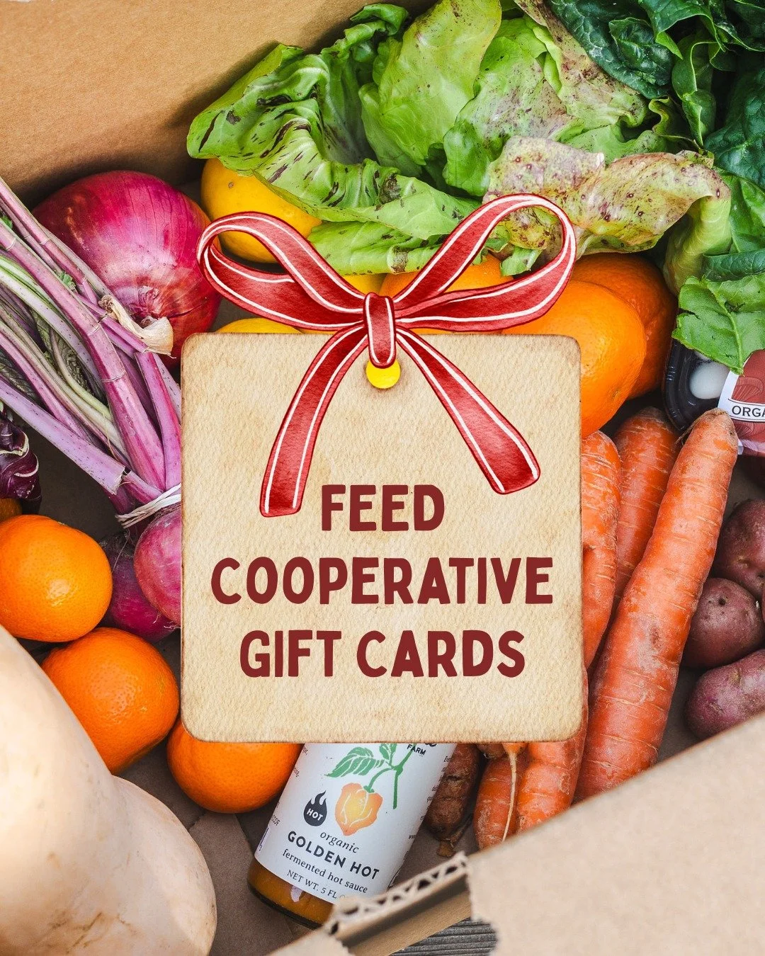 🎁 Because food is always a great gift! We have Gift Cards available this holiday season  that can be used for FEED Bins, kitchen staples (coffee, honey, olive oil, meat and eggs), value-added items produced by local farmers, FEED apparel, and many o