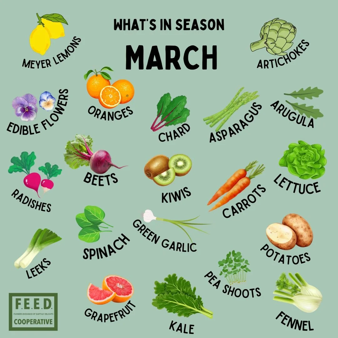 🌱 Happy March! Who's ready for spring? We're emerging from the winter cocoon of cozy into the season of light, refreshing and vibrant flavors. We've even had some early spring arrivals already, including artichokes, spring onions, green garlic and s