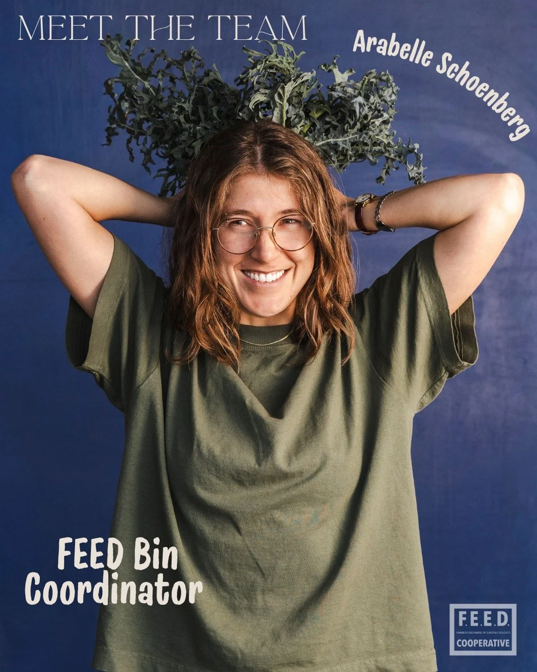 💚 Meet the FEED Team Series! This week we're spotlighting Arabelle Schoenberg, our FEED Bin Coordinator. Arabelle has been on our team since last summer and is taking our FEED Bin program to the next level!

🥝 Currently listening to - Stevie Wonder