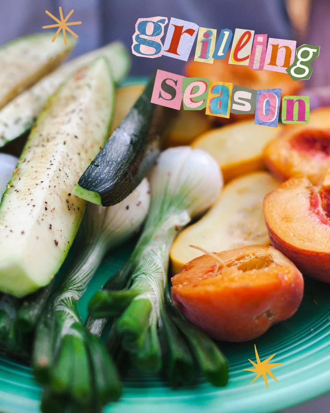 Grilling season is here and just in time for some of our favorite ingredients to grill! Peaches, nectarines, asparagus, corn, spring onions and summer squash are all available right now from our local and regional farms. Plus stunning spring ingredie