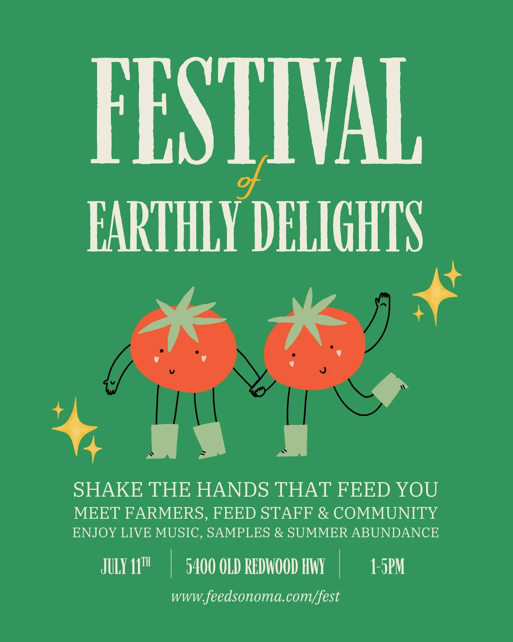 ☀️🍅 Join us for the Festival of Earthly Delights on Saturday, July 11th, at FEED HQ for a free, family-friendly event, featuring farm-fresh tastings, live music, kids activities and more!

🫐 We're excited to bring together farmers, producers, vendo