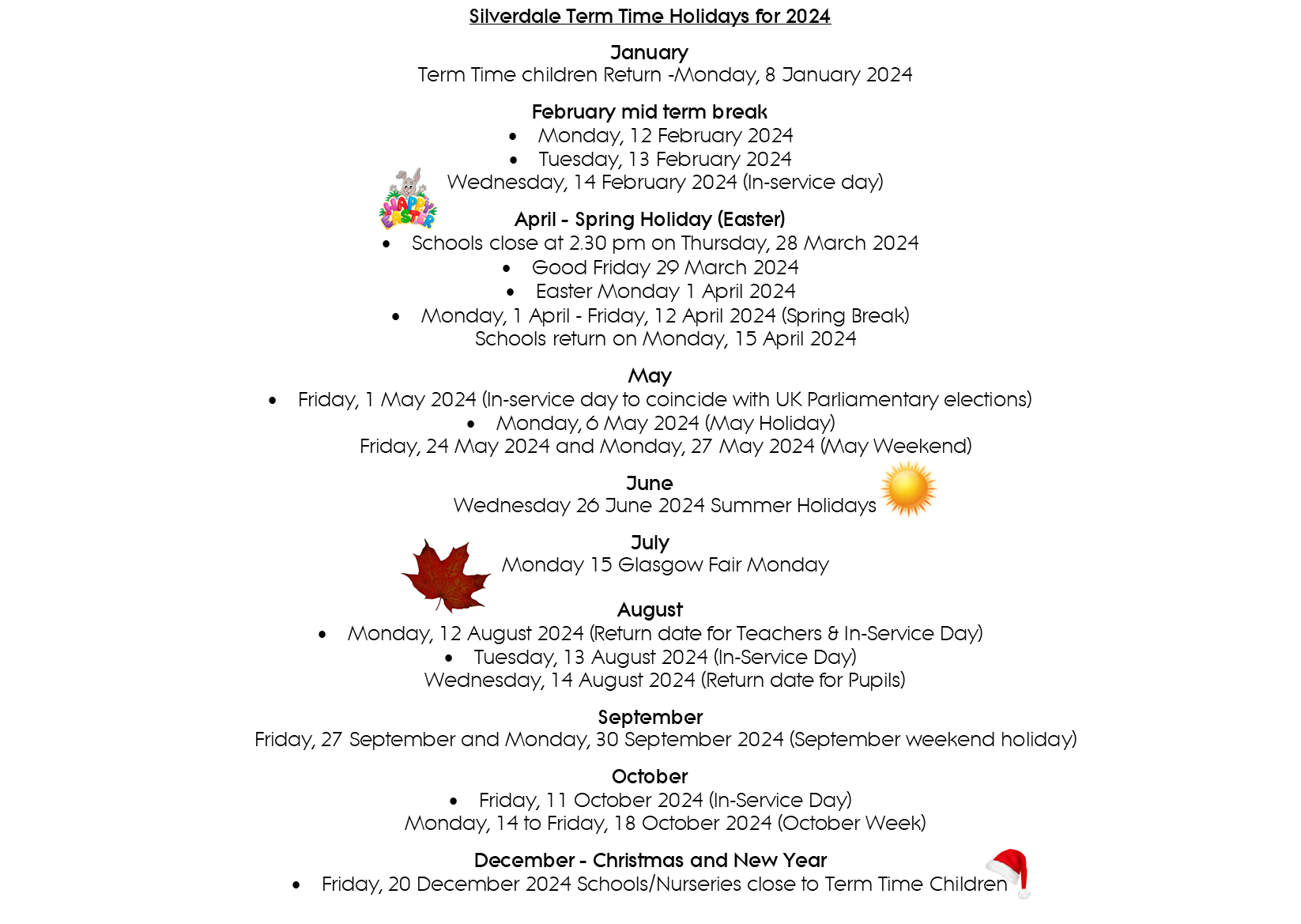 Nursery Holidays — Silverdale Nursery