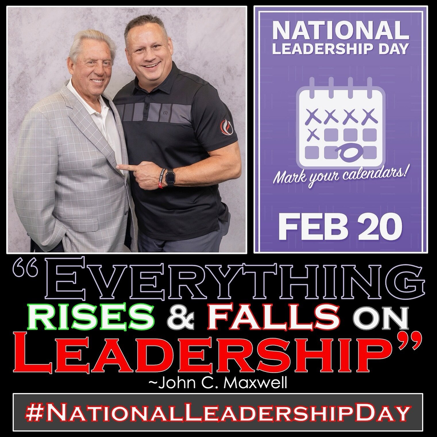 &ldquo;Everything rises and falls on leadership! Leadership is not about titles, positions, or flow charts. It is about one life influencing another.&rdquo;&nbsp; ~John C. Maxwell.

February 20th is John&rsquo;s birthday and now recognized as Nationa