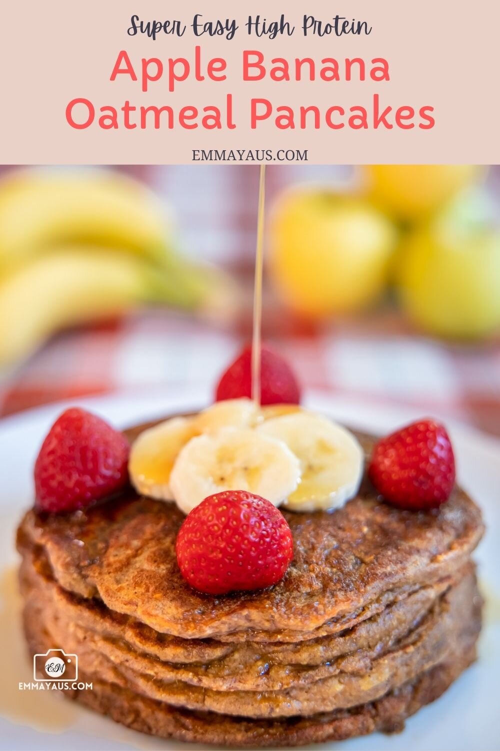 High Protein Oatmeal Pancake with Apple and Banana in a blender — Emmaya & Us