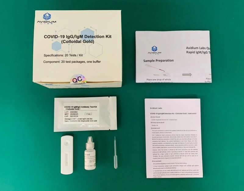 1 Box Avidium IgG IgM Rapid Test Kits (20 test kits per box)