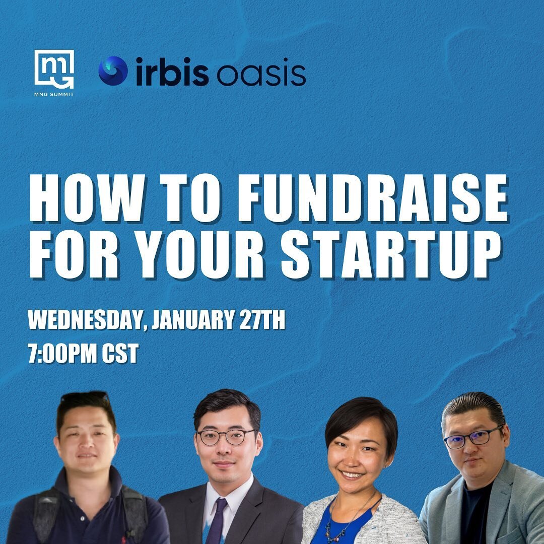 Join MNG Summit and Irbis Ventures on 1/27 at 7pm cst, 1/28 at 9am UB time for a conversation on startup fundraising with guest speakers including Mongolian founders and venture capitalists. Our panelists will shed light on best practices for buildin