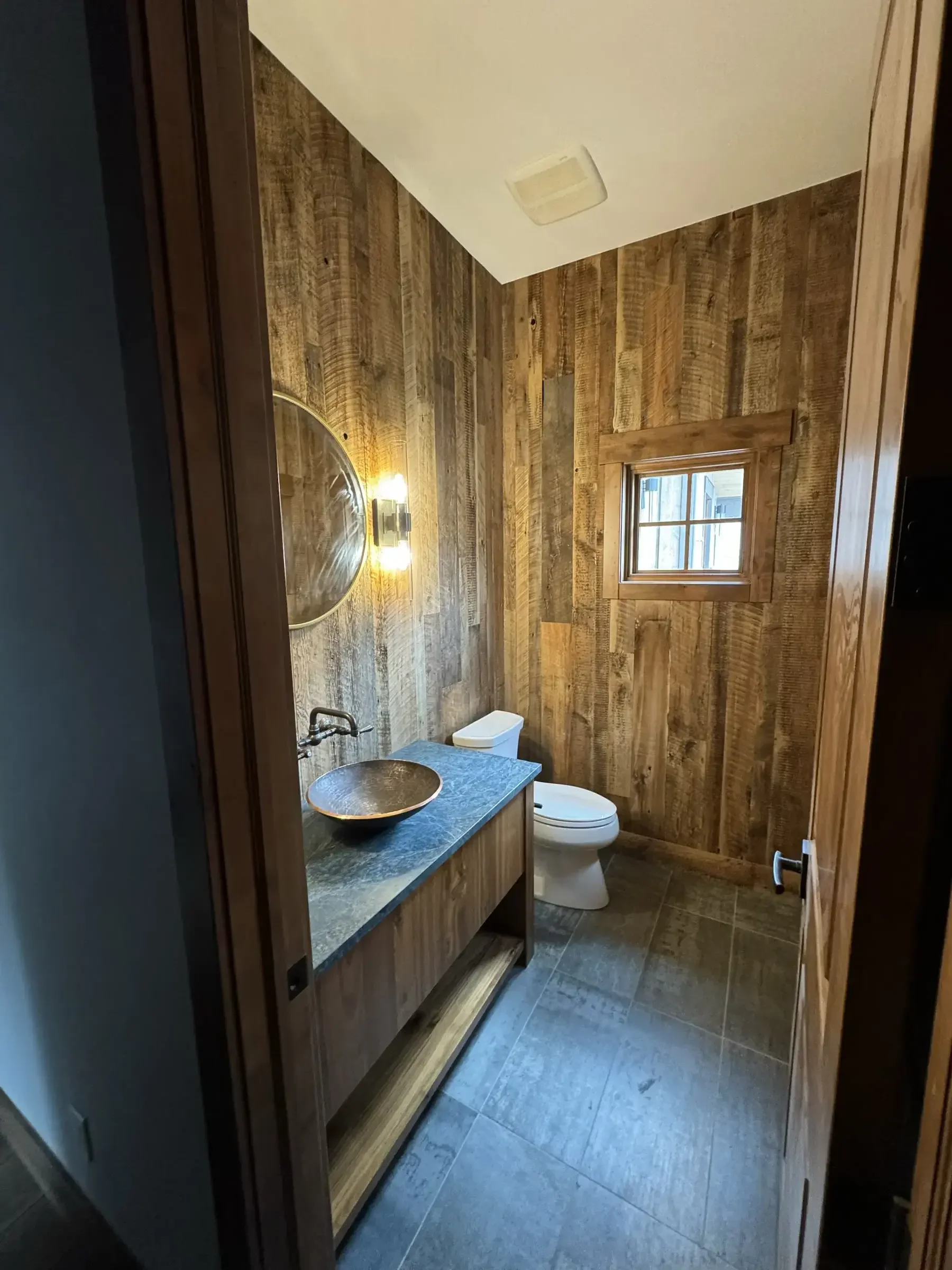 Small Room, Serious Craft: A Reclaimed Wood Powder Bath in Frisco