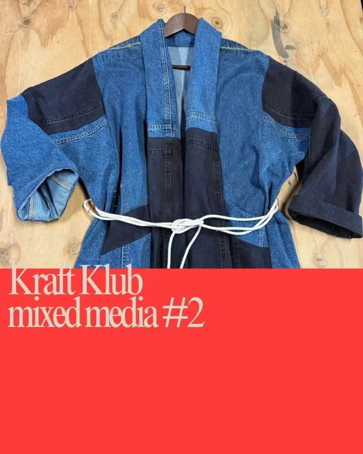 Mixed media #2- 
Kraft Klub is all about exploring ways to reuse and rework discarded textiles and clothing into something worth cherishing. A way to push craft techniques in textiles and rethink what upcycling can look like. Small scale, circular an