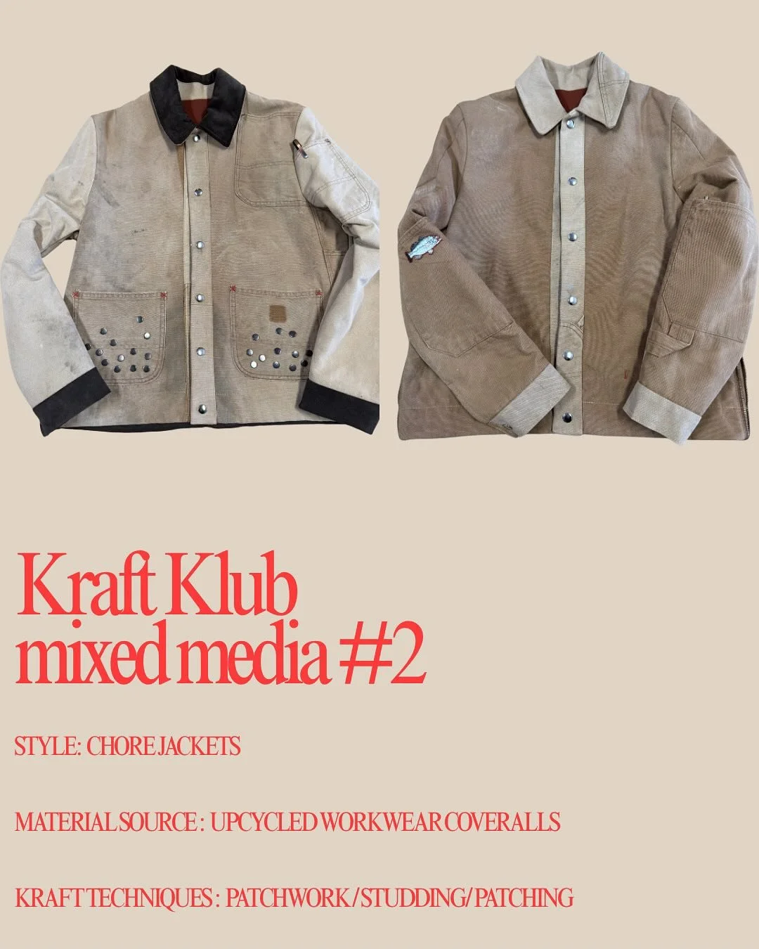 Mixed media #2- 
Kraft Klub is all about exploring ways to reuse and rework discarded textiles and clothing into something worth cherishing. A way to push craft techniques in textiles and rethink what upcycling can look like. Small scale, circular an