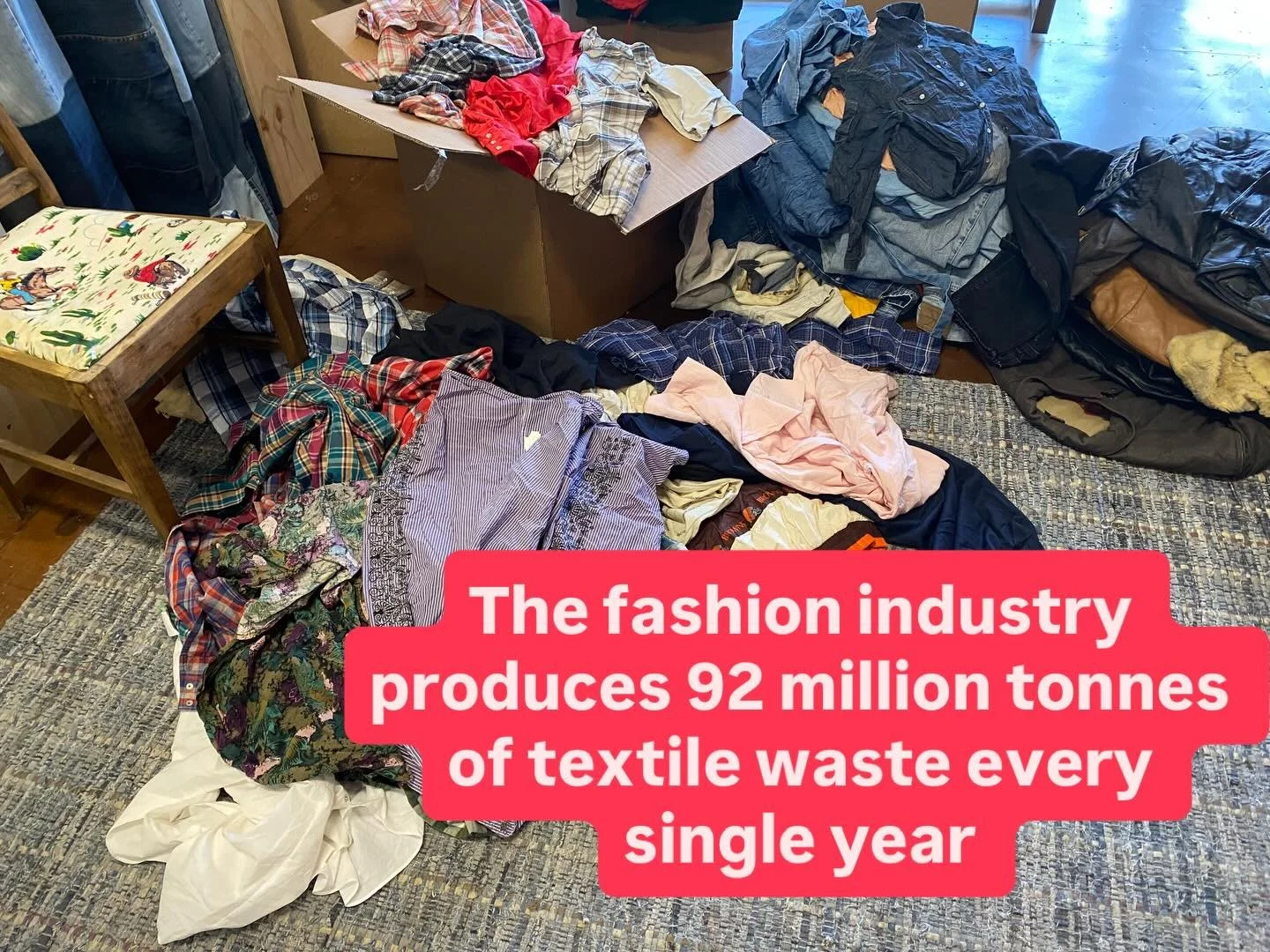 That number is scary! But here&rsquo;s what we know: every time you buy secondhand, repair something you already own, or choose a piece made to last - it matters. 

We exist because we believe fashion can work differently.  Come and shop, repair, or 