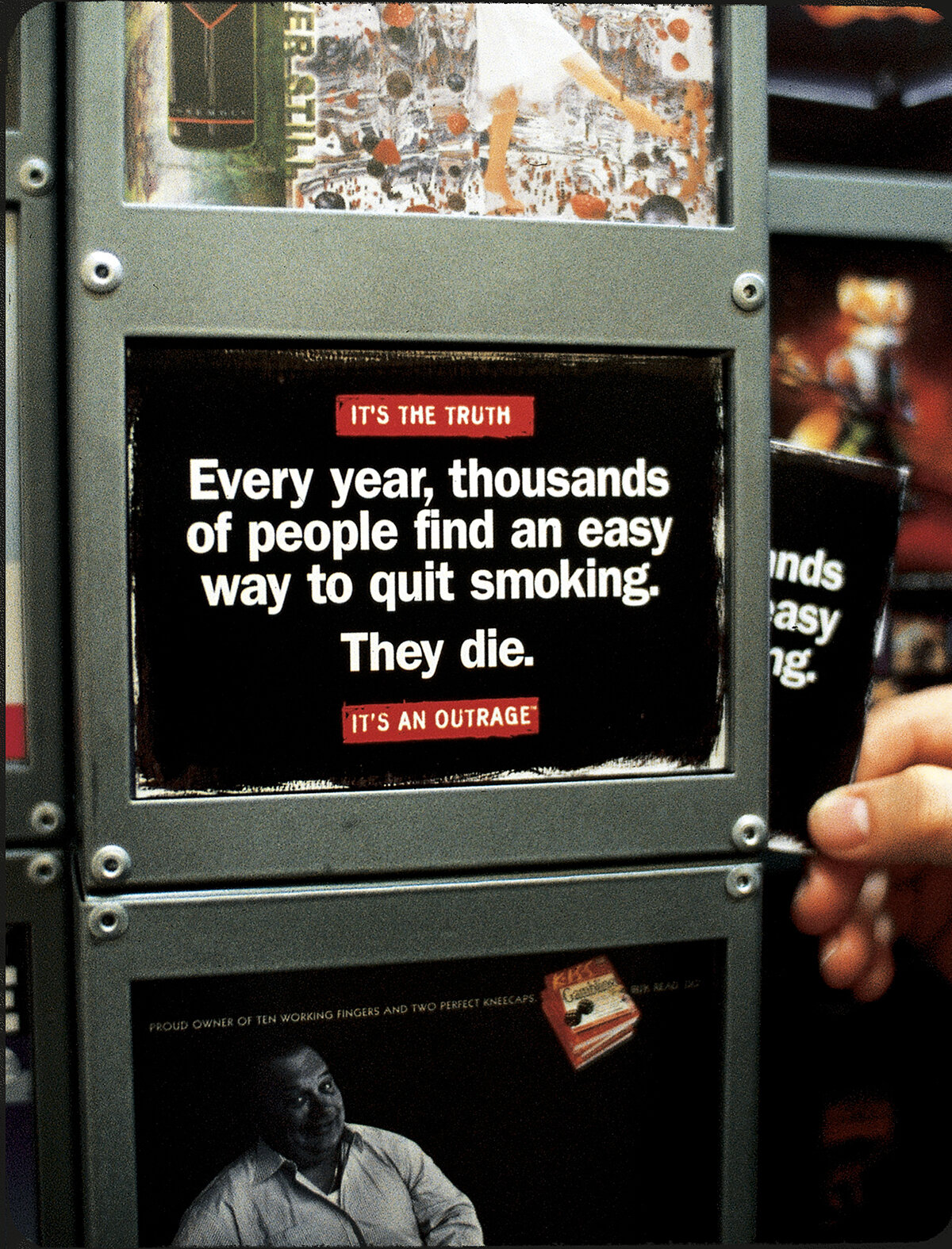  State of Washington anti-smoking campaign print ad and postcards 