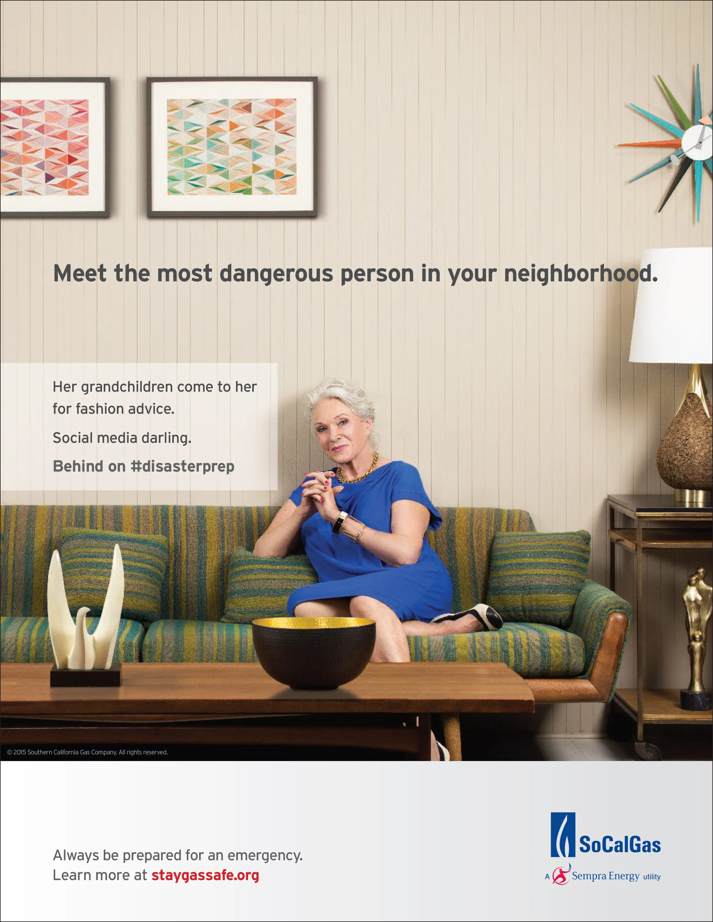  SoCalGas safety campaign print ad, “disaster prep” 