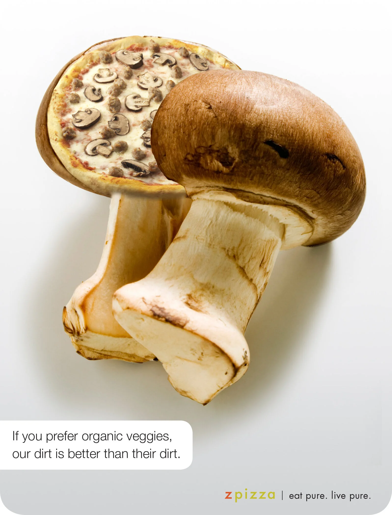  zpizza Tuscan mushroom pizza print ad and poster 