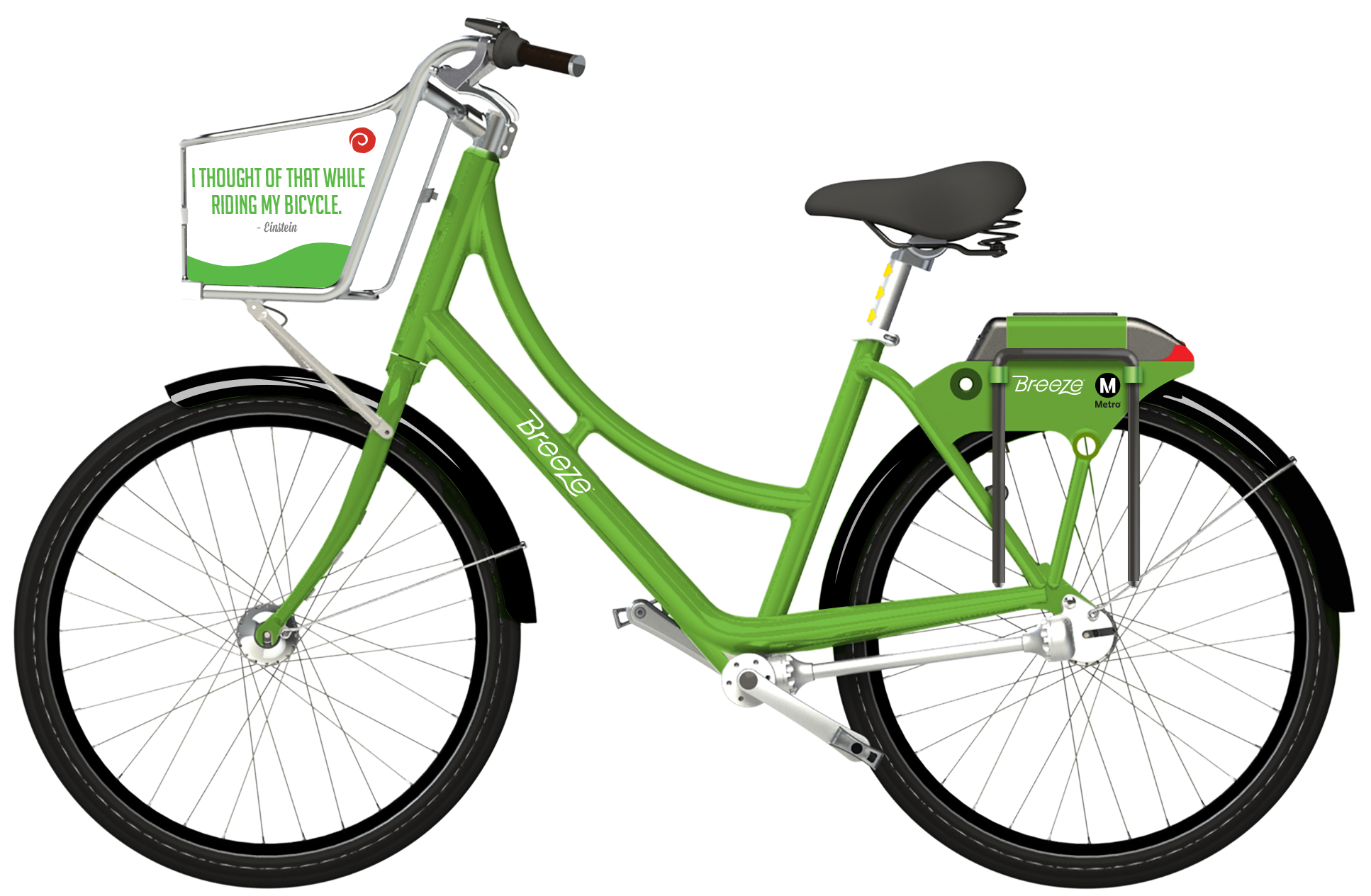  Santa Monica bike share bike design and basket slogans 
