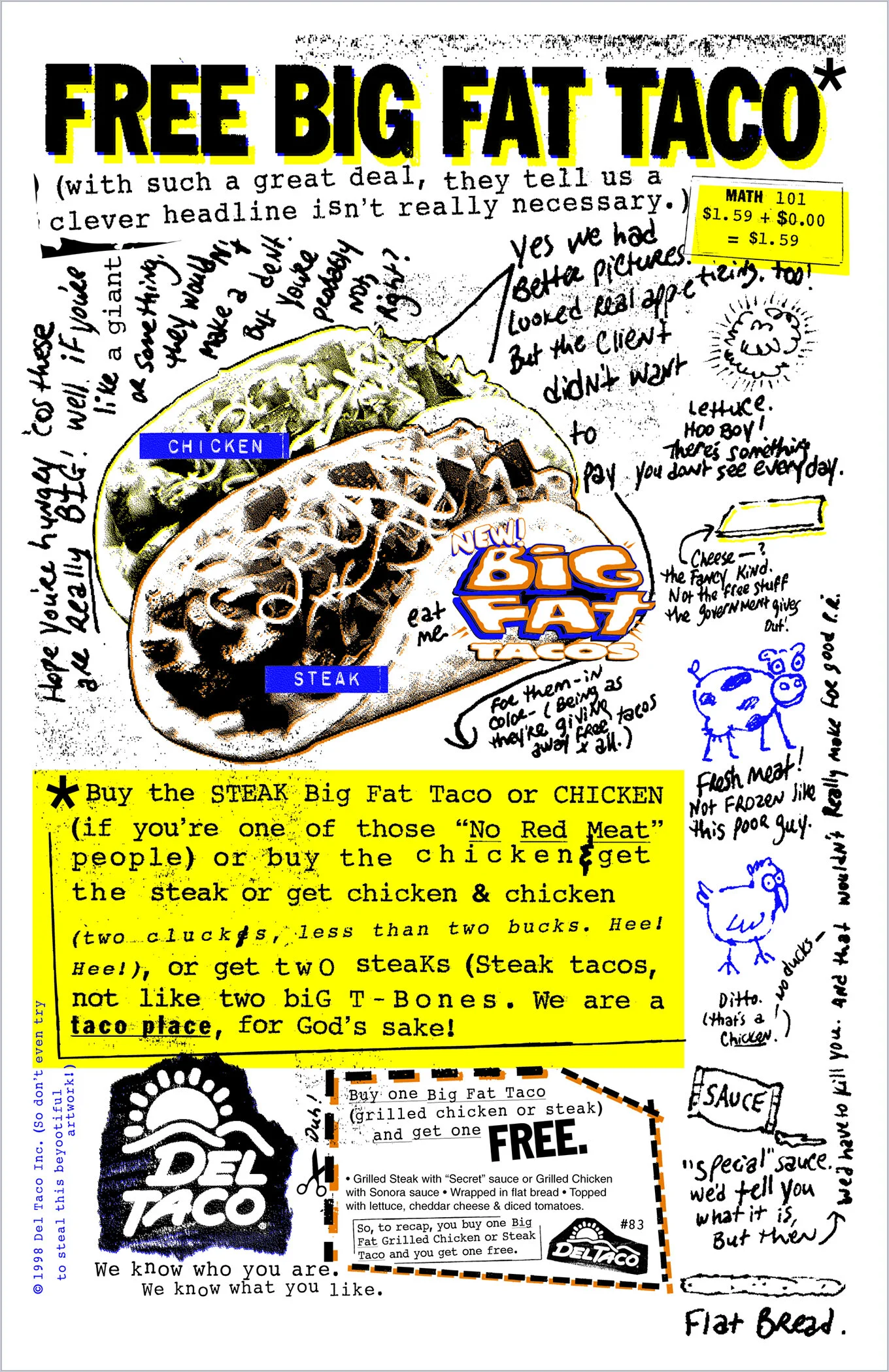  Del Taco “Free Big Fat Taco” flyer 