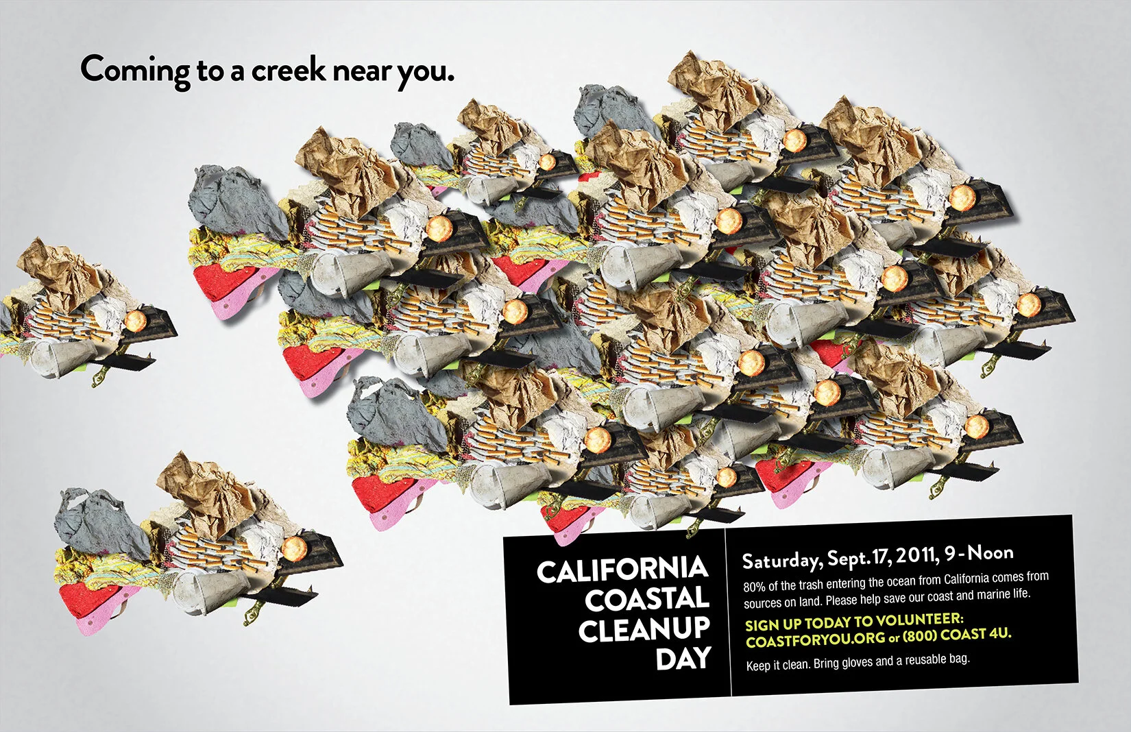  California Coastal Cleanup Day poster, “Piranha” 